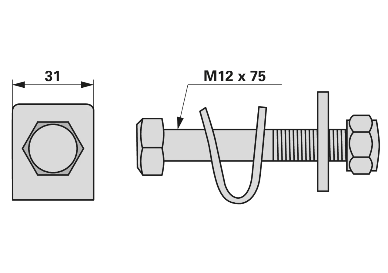 Zinkenhalter M12 x 75 mm – passend für Pöttinger 238.06.017.1 GartenShop24