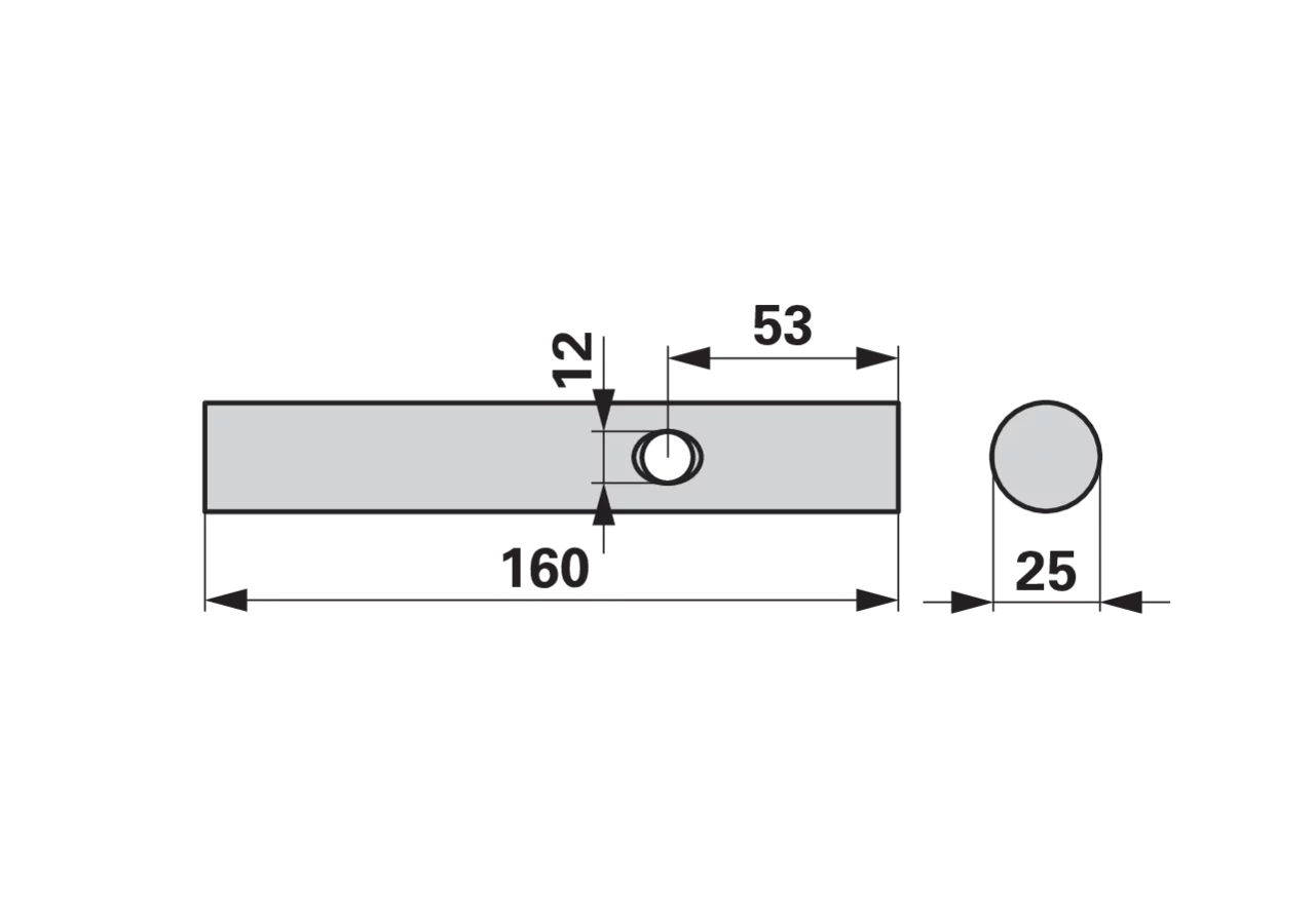 Bolzen für Kreiselschwader, AD 25 x L 160 mm Pöttinger 265.60.037.0 Pöttinger