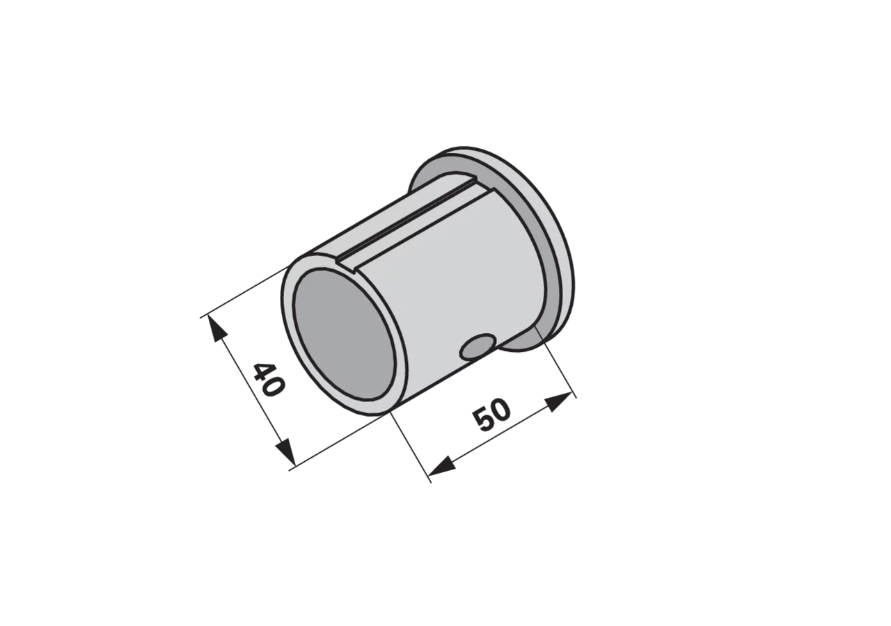 Buchse AD 40 x L 50 mm – passend für Pöttinger 624.069 GartenShop24