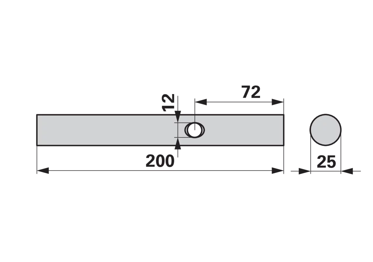 Bolzen für Kreiselschwader, AD 25 x L 200 mm Pöttinger 275.60.037.0 Pöttinger