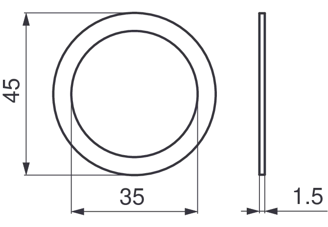 Scheibe AD 45 x ID 35 x S 1,5 mm Pöttinger 162.414 Pöttinger