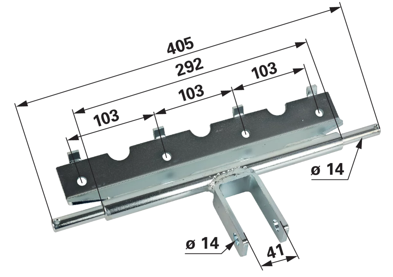 Zinkenträger L 400 mm, 4-reihig passend zu Zinkenband 00462156 GartenShop24