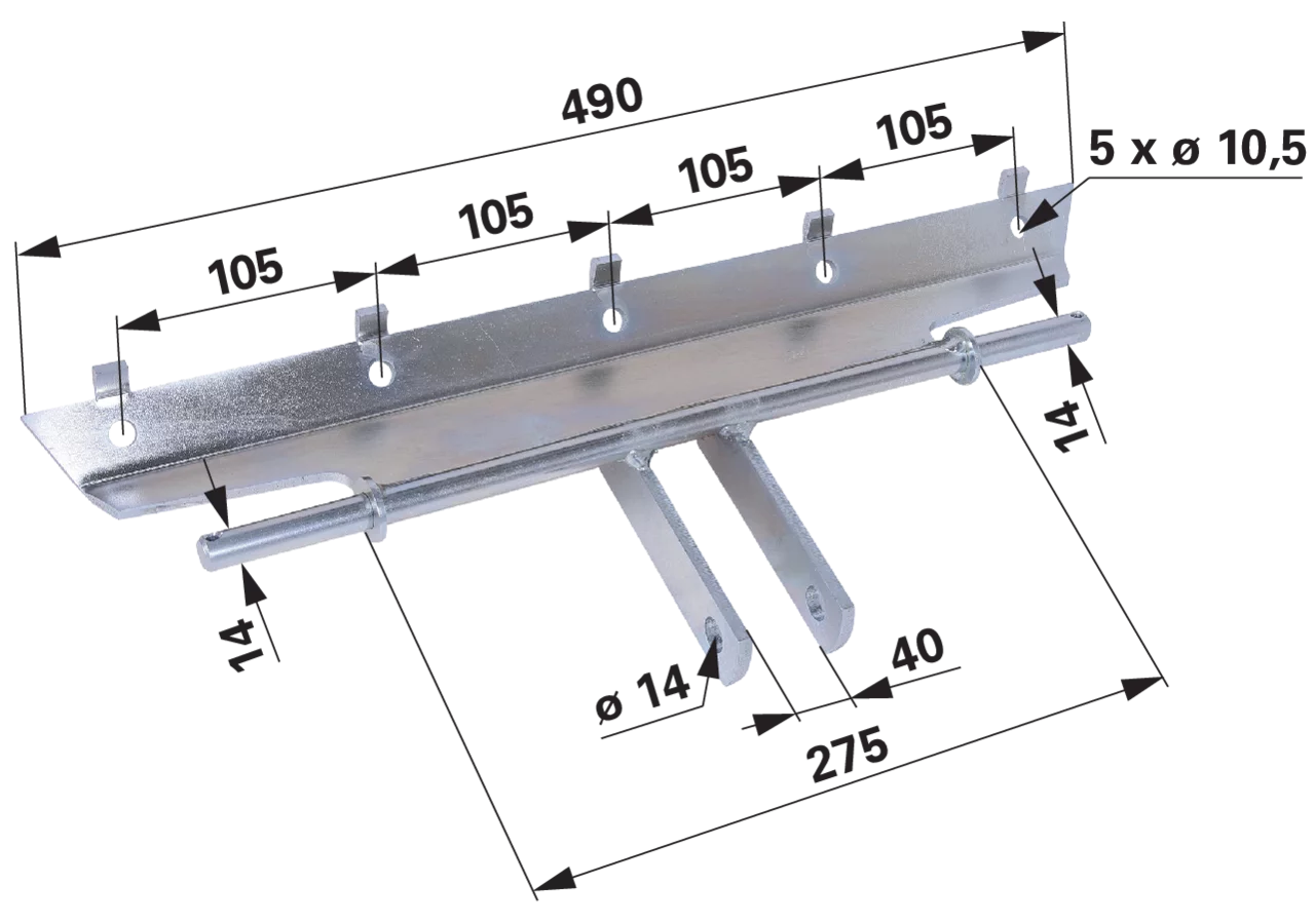 Zinkenträger L 490 mm, 5-reihig GartenShop24
