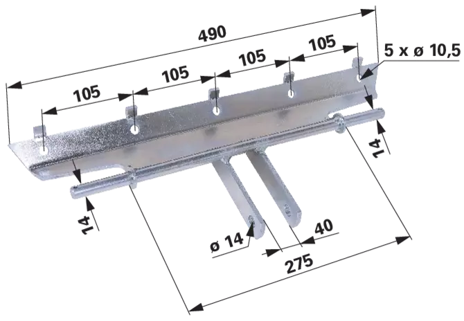 Zinkenträger L 490 mm, 5-reihig GartenShop24