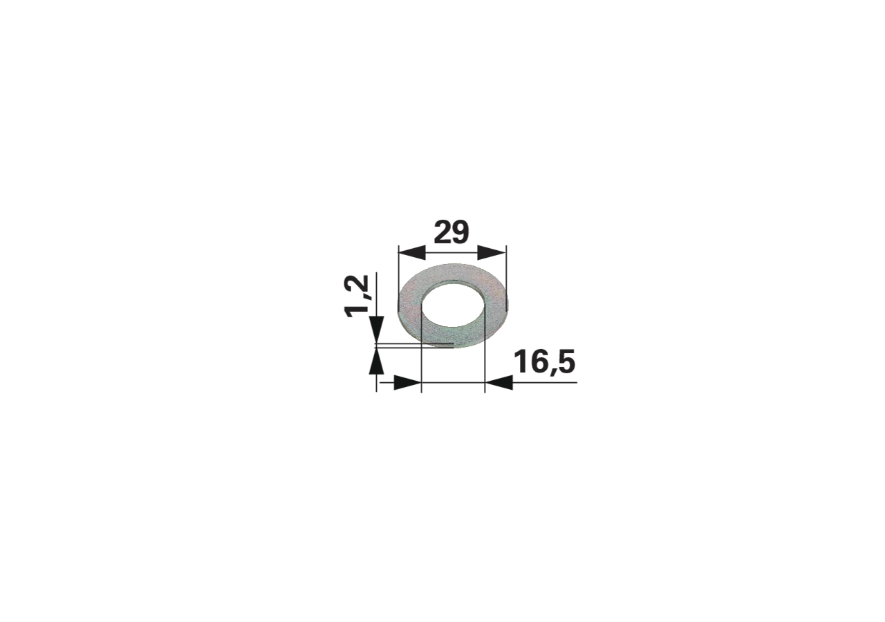 Scheibe AD 29 x ID 16,5 x S 1,2 mm SIP 154195105 SIP