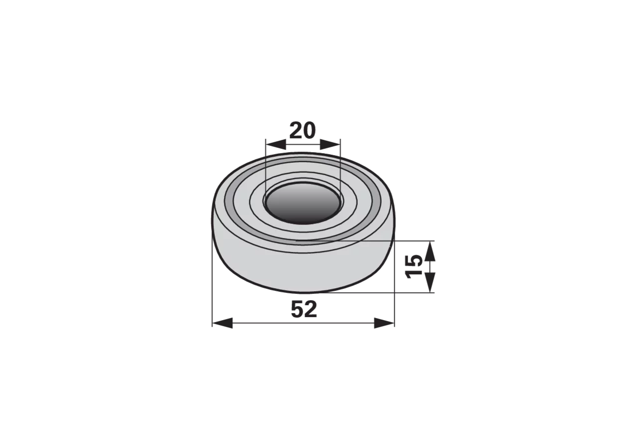 Laufrolle AD 52 x ID 20 x B 15 mm SIP 153434607 SIP