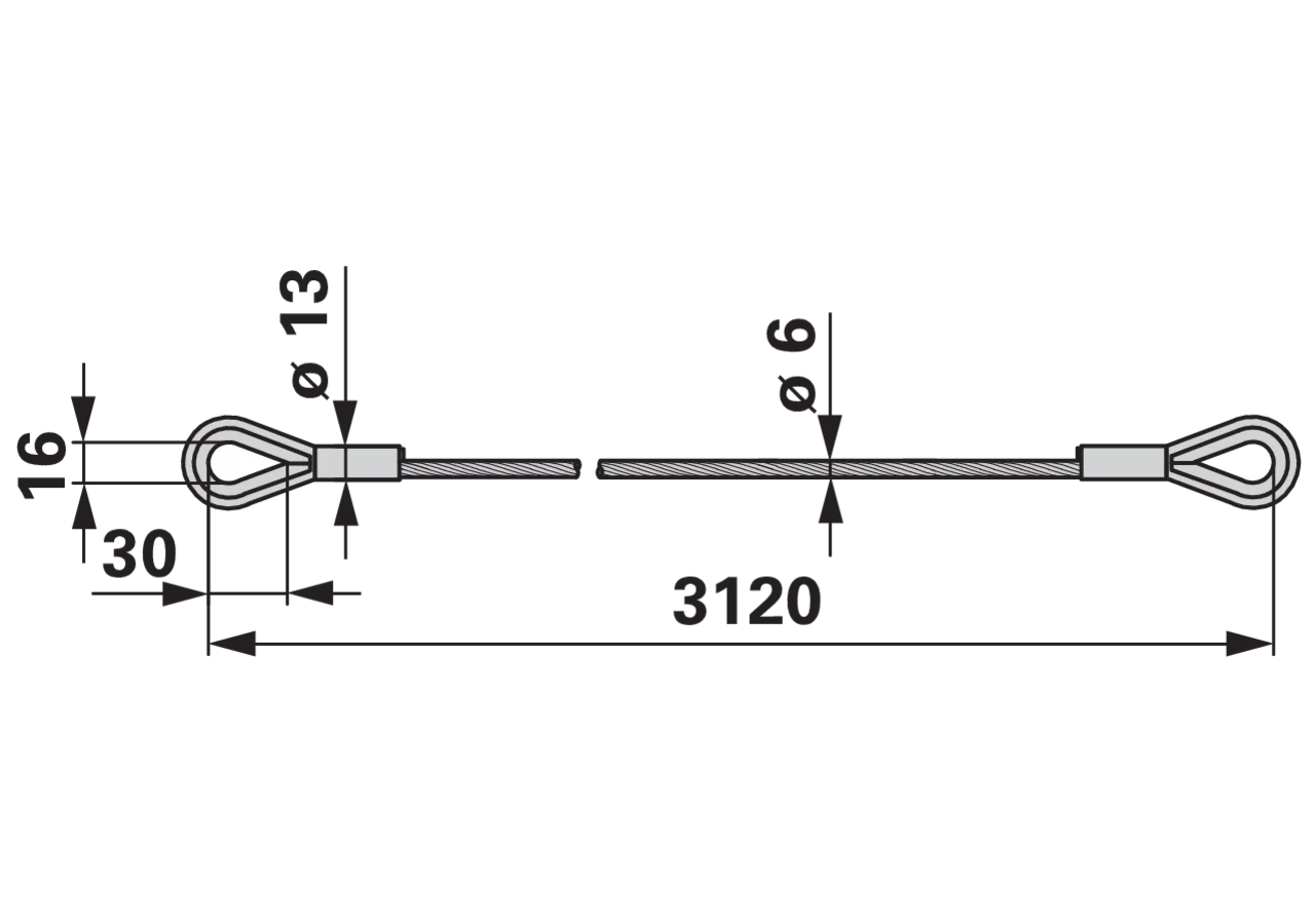 Seilzug AD 6 x L 3.120 mm – passend für Pöttinger 431.972 GartenShop24