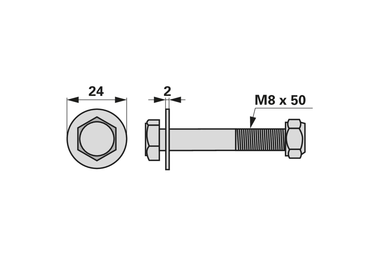 Zinkenhalter komplett, M8 x 50 mm – passend für Aebi GartenShop24