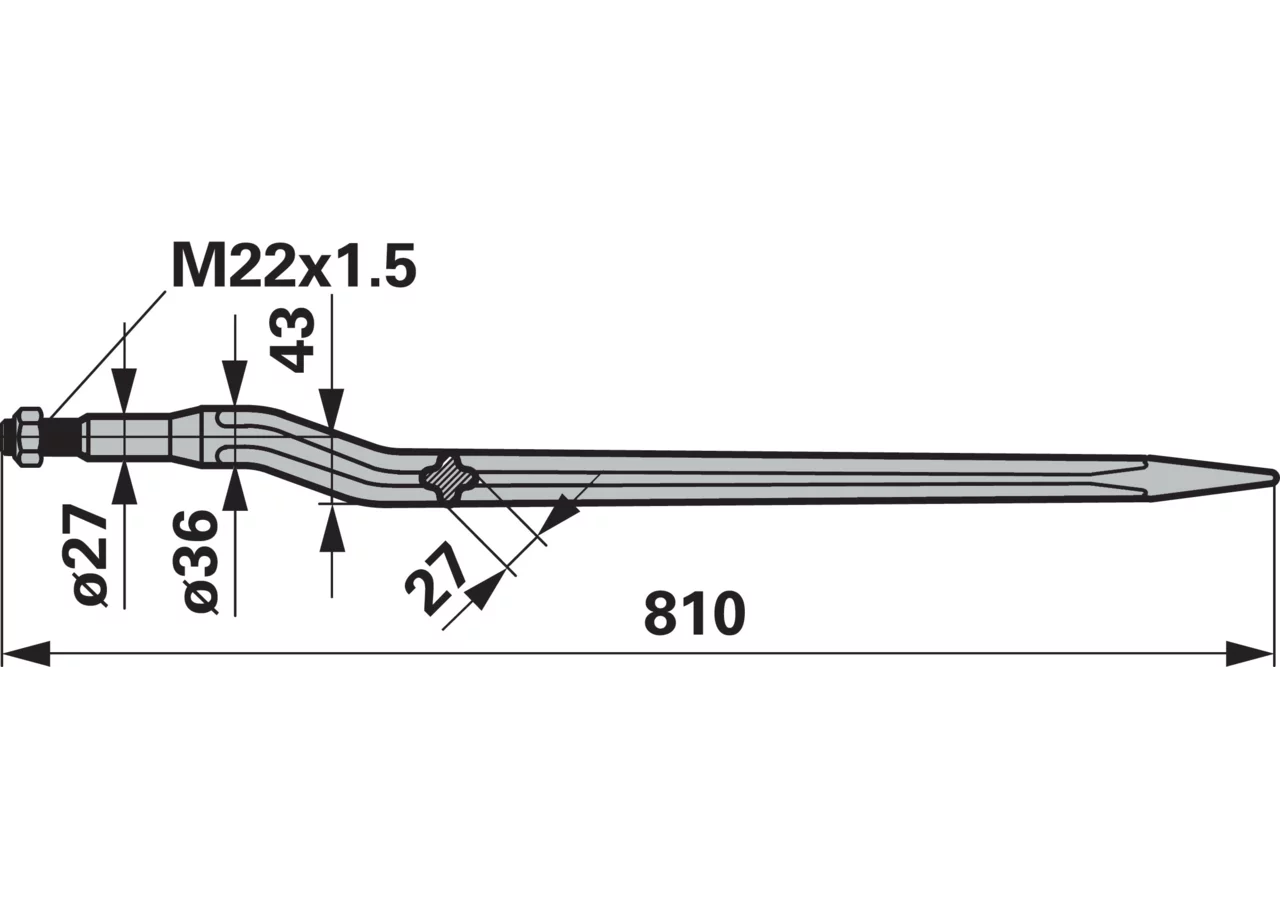 Profilzinke L 810 mm – passend für Fella 120342 GartenShop24