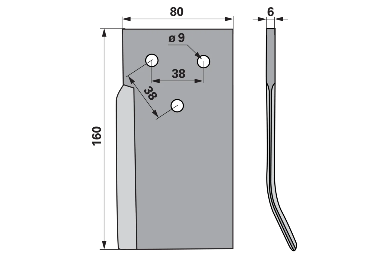 Mischwagenmesser rechts – passend für Unifast C08005 GartenShop24