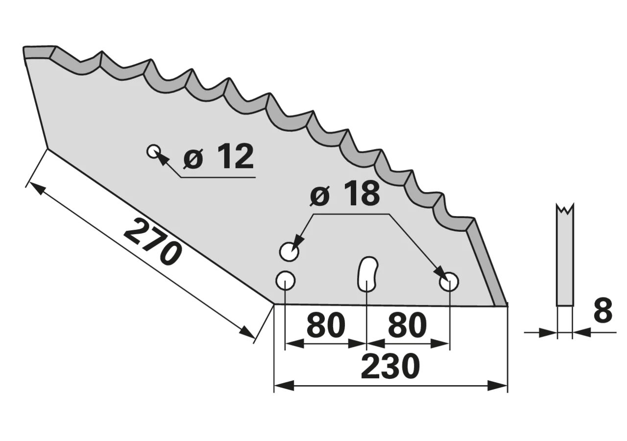 Mischwagenmesser L 230/270 x S 8 mm, hartstoffbeschichtet – passend für Stoll 8113800040 GartenShop24