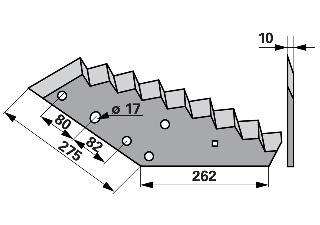 Mischwagenmesser L 262/275 x S 10 mm – passend für Kuhn A5335160 GartenShop24