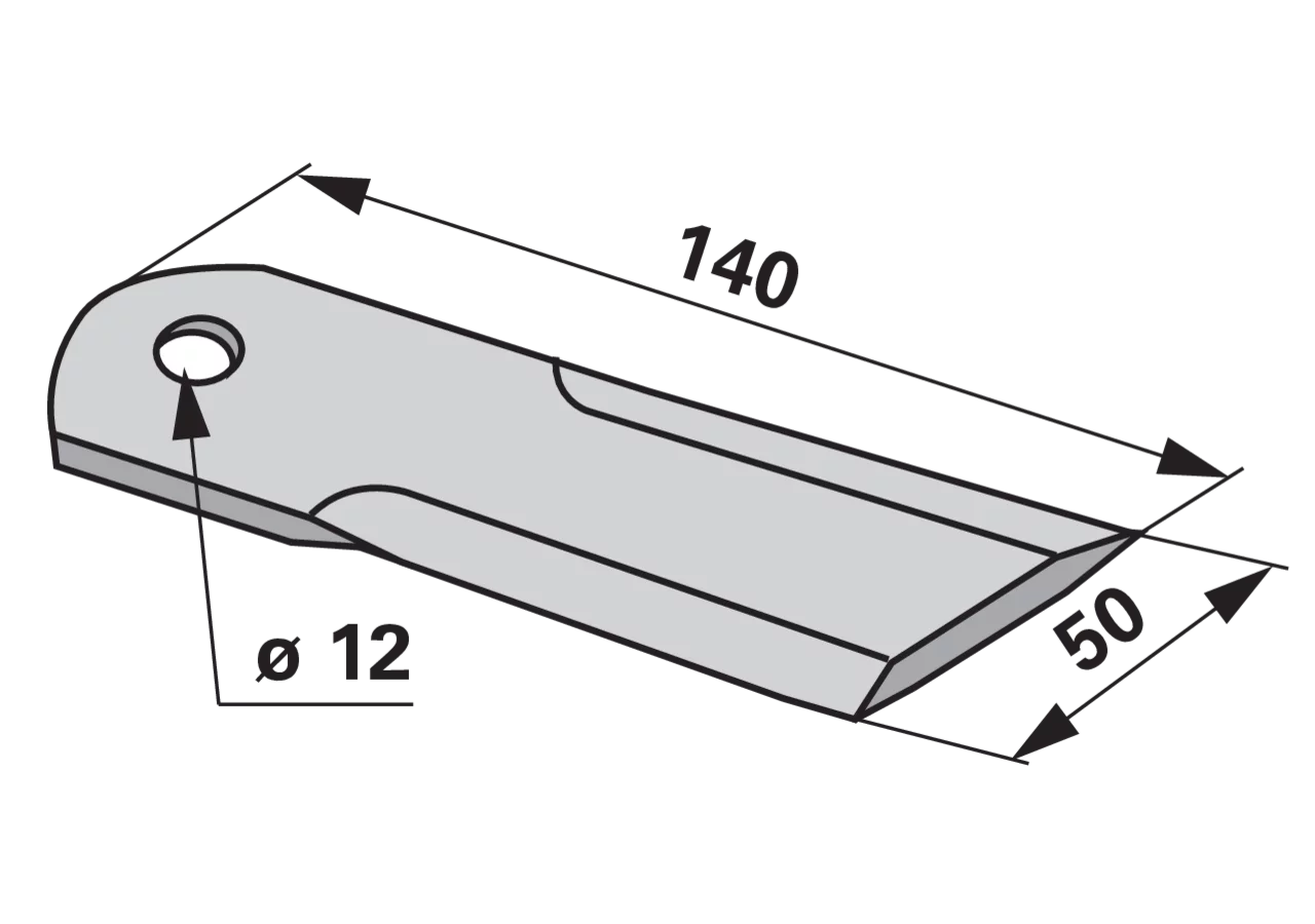Gegenmesser glatt – passend für New Holland 84437640 MWS