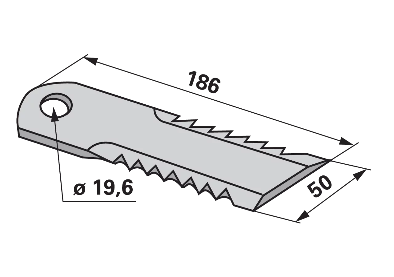 Häckslermesser 2 x gezahnt – passend für John Deere H212698 MWS