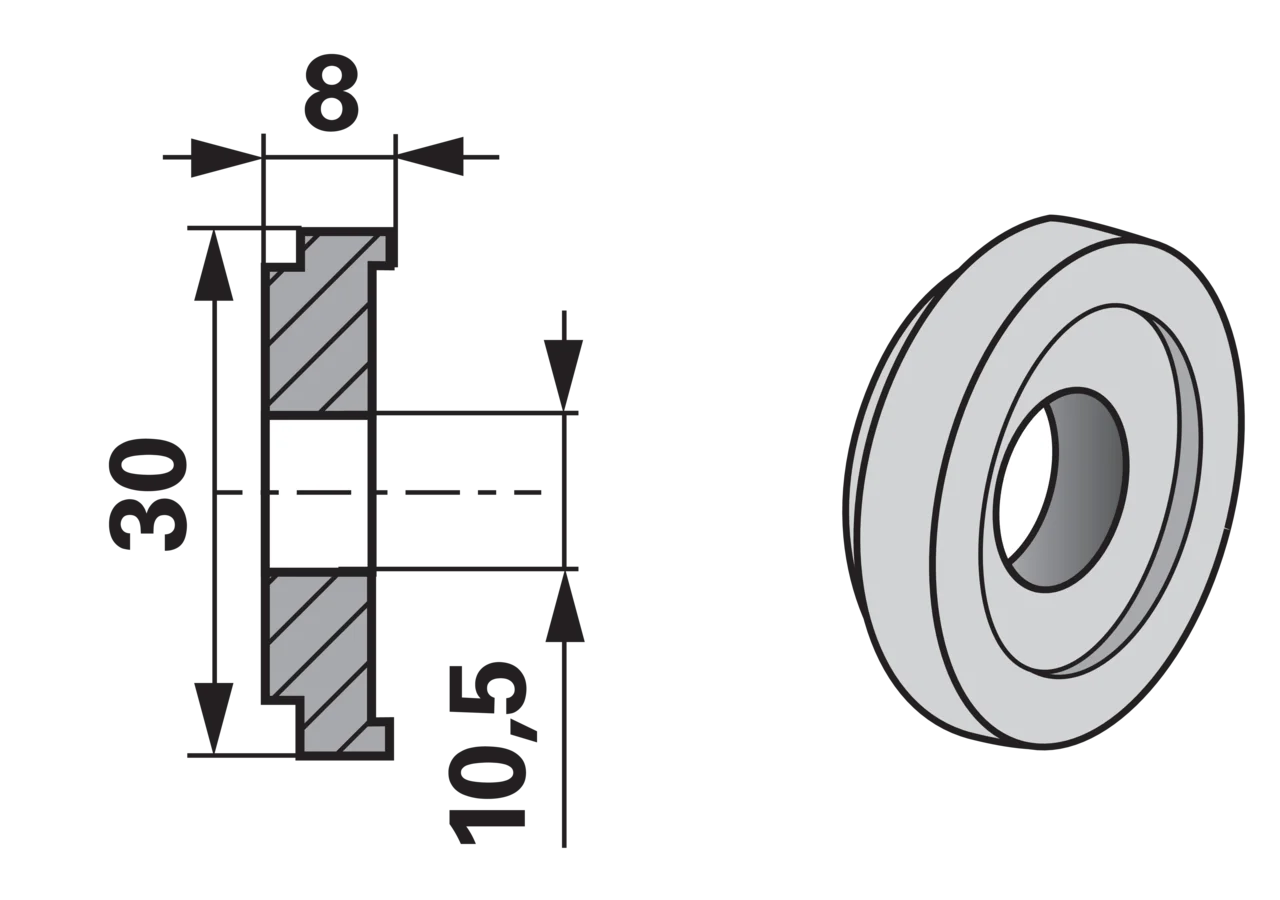 Buchse – passend für Claas 10,5 x 8 x 20 mm GartenShop24