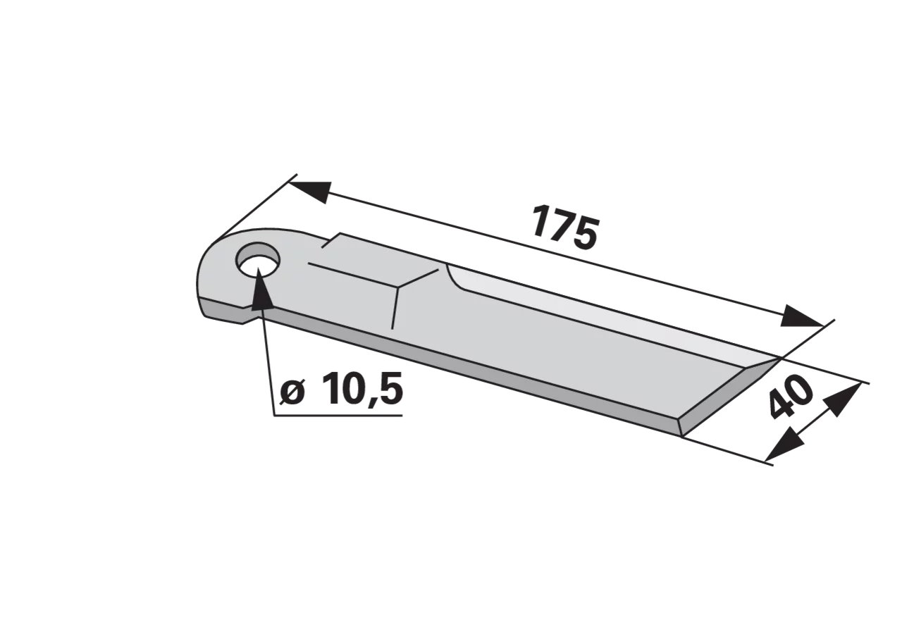Gegenmesser glatt – passend für Massey Ferguson D49005700 GartenShop24