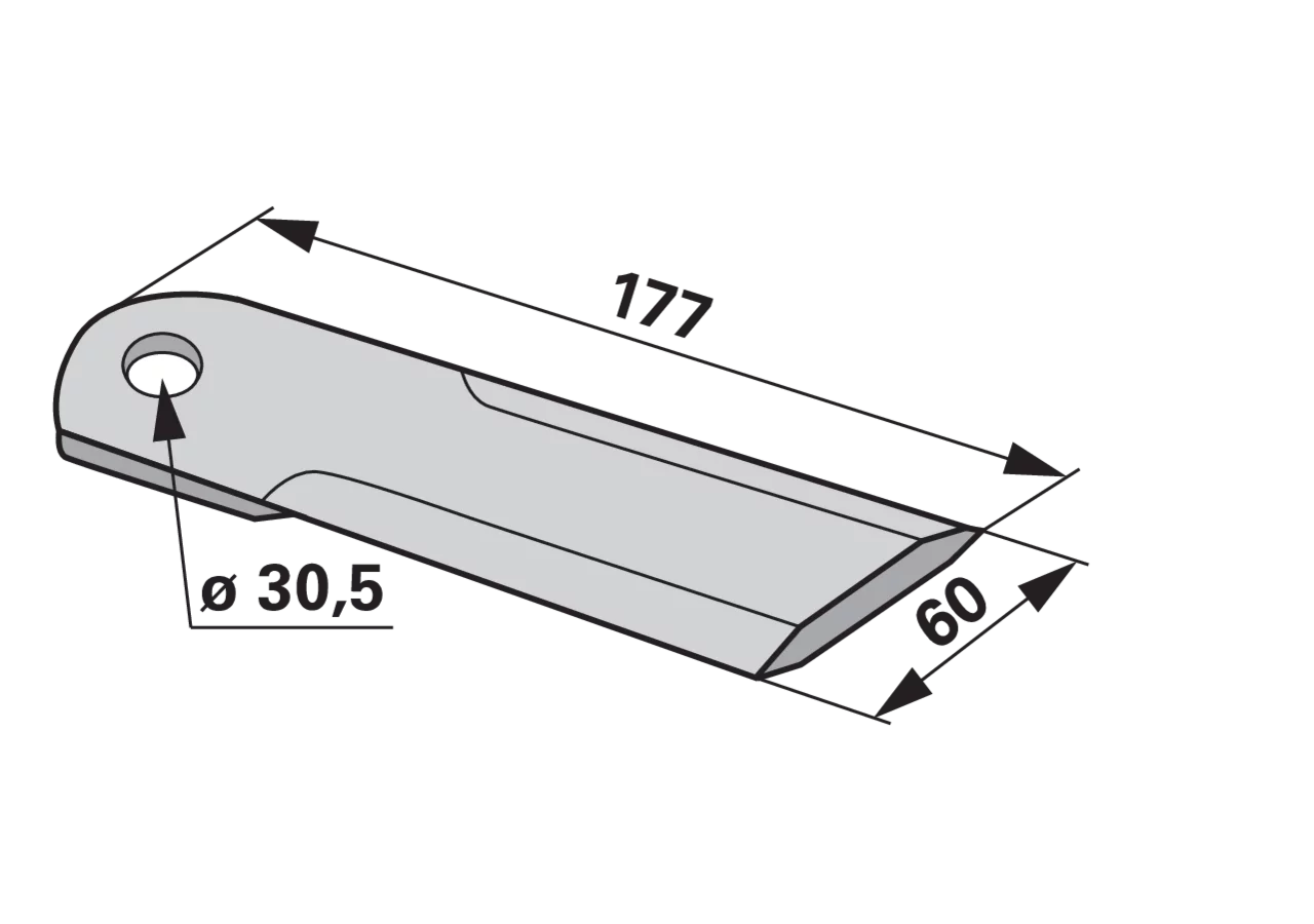 Häckslermesser glatt radura 52896 radura