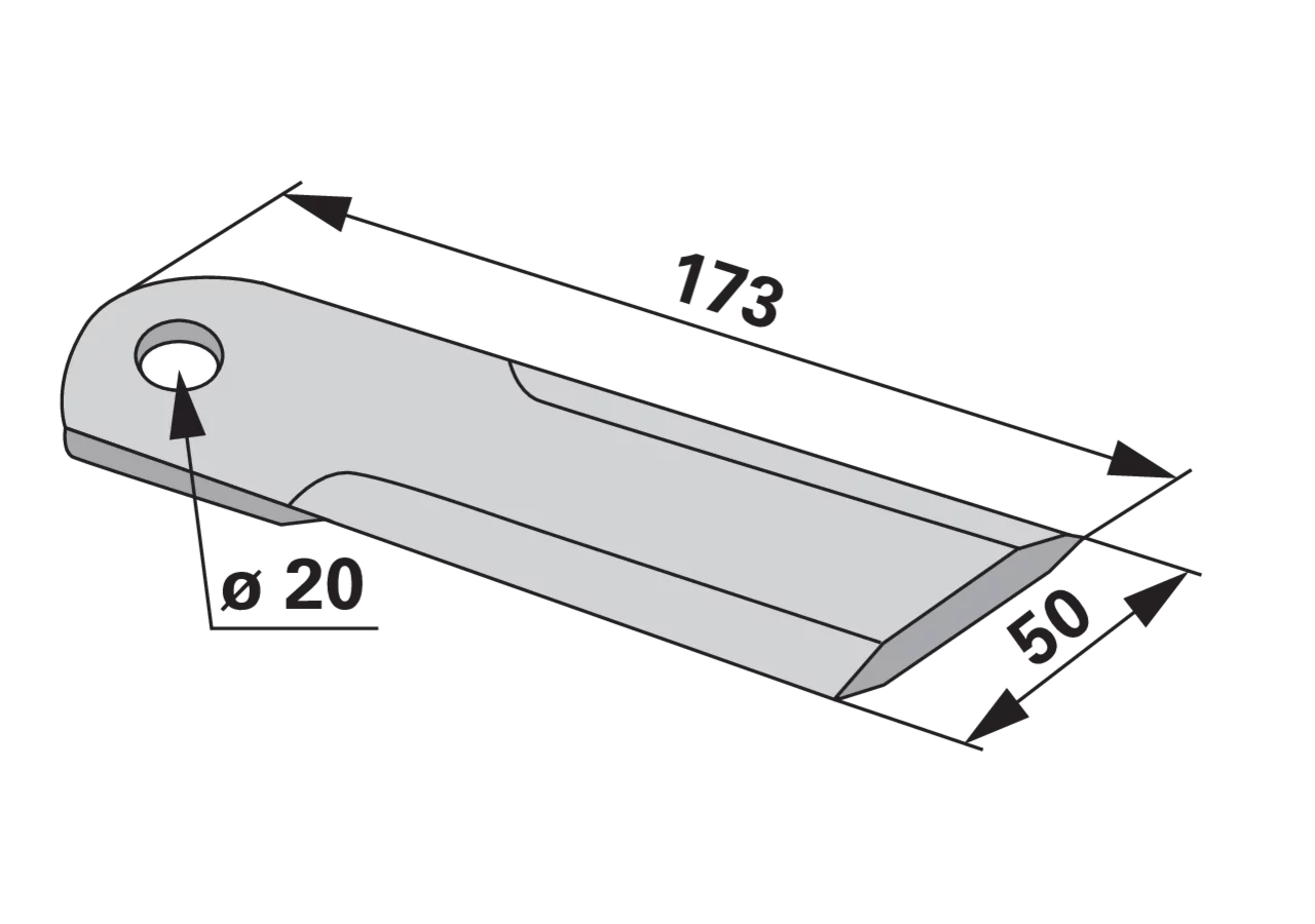 Häckslermesser glatt radura 42255 radura