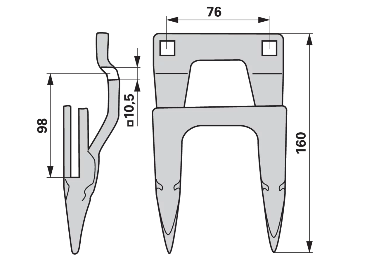 Doppelfinger – passend für John Deere HXE35865 Schumacher