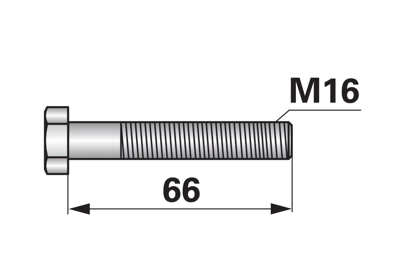 Sechskantschraube M16 x 66 mm – passend für Mengele 97-003597 GartenShop24