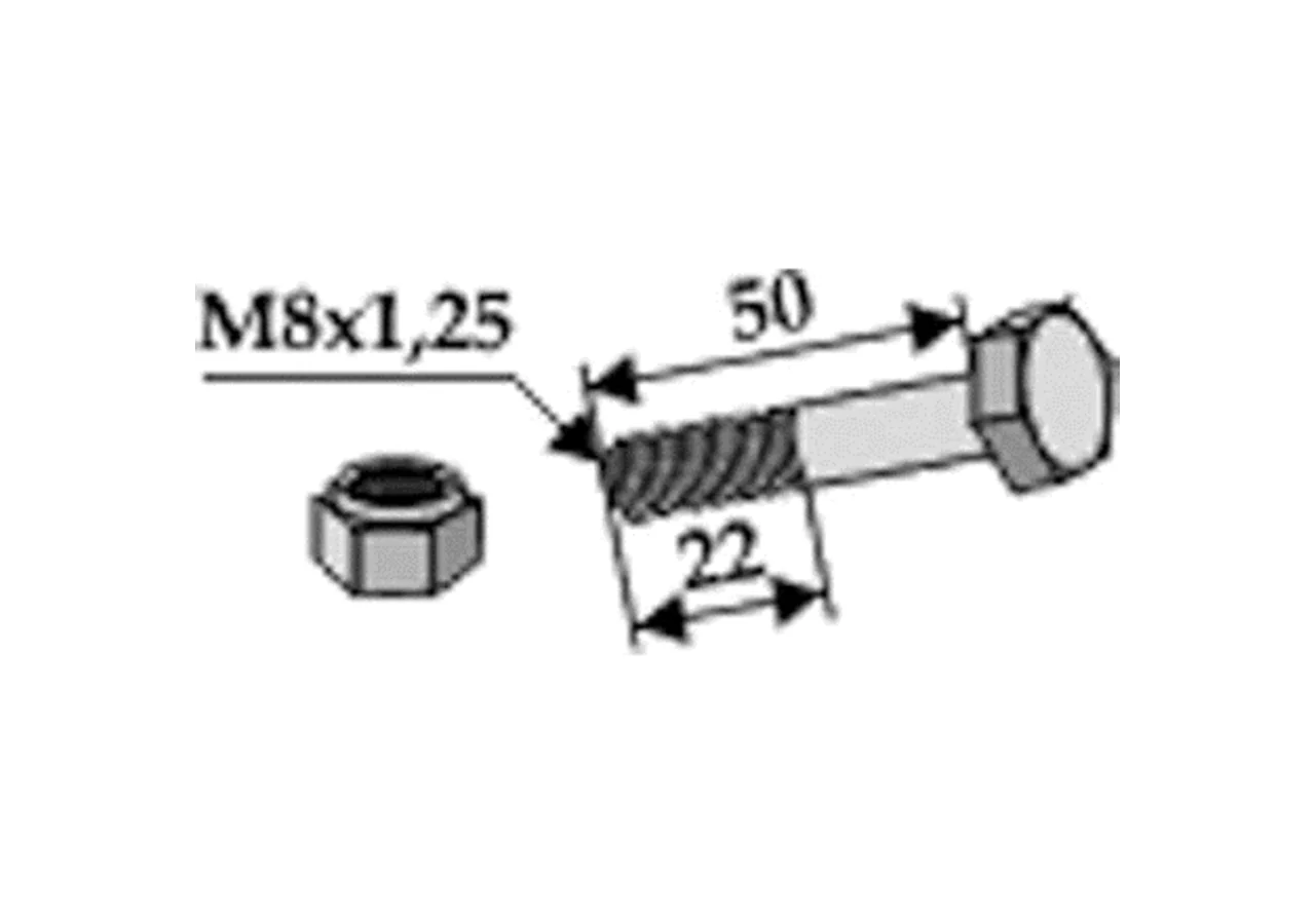 Schraube M8 x 1,25 x 50 GartenShop24