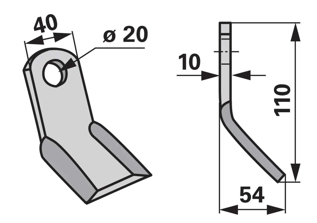Y - Messer 40x10 L=110 Lo 20 GartenShop24