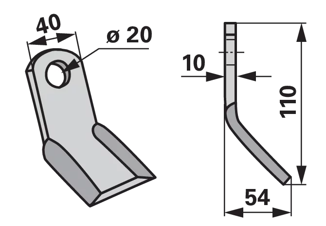 Y - Messer 40x10 L=110 Lo 20 GartenShop24