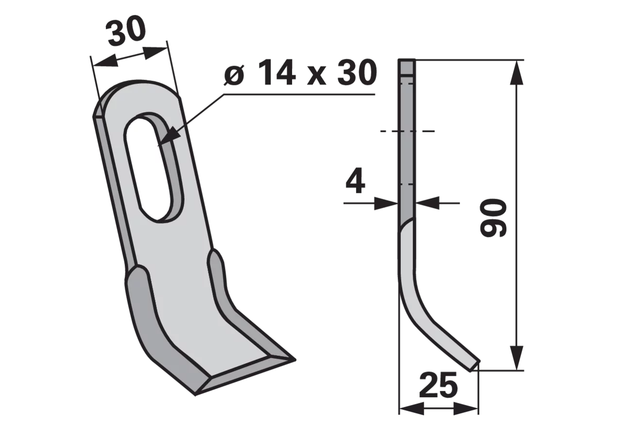 Y - Messer 30x4 L=90 Lo 14x30 GartenShop24