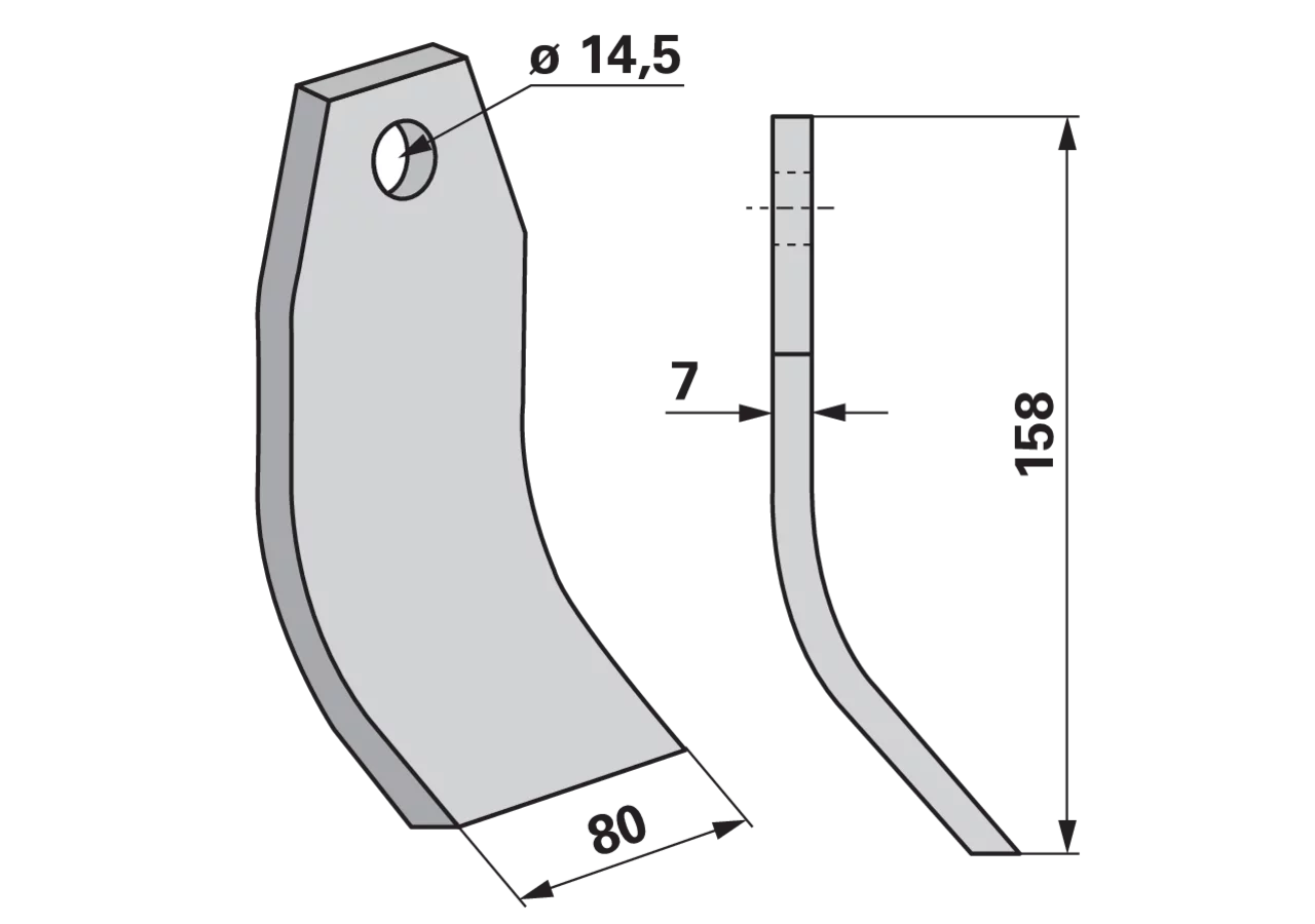 Schlegelmesser 80x7 L=158 Lo 14,5 GartenShop24