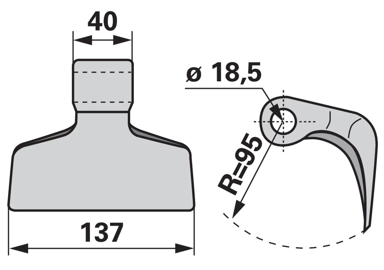 Schlaghammer B=137 R=95 Lo=18,5 GartenShop24