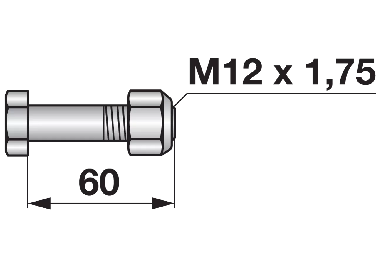 Sechskantschraube M12x1,75x60mm 1 Stück GartenShop24