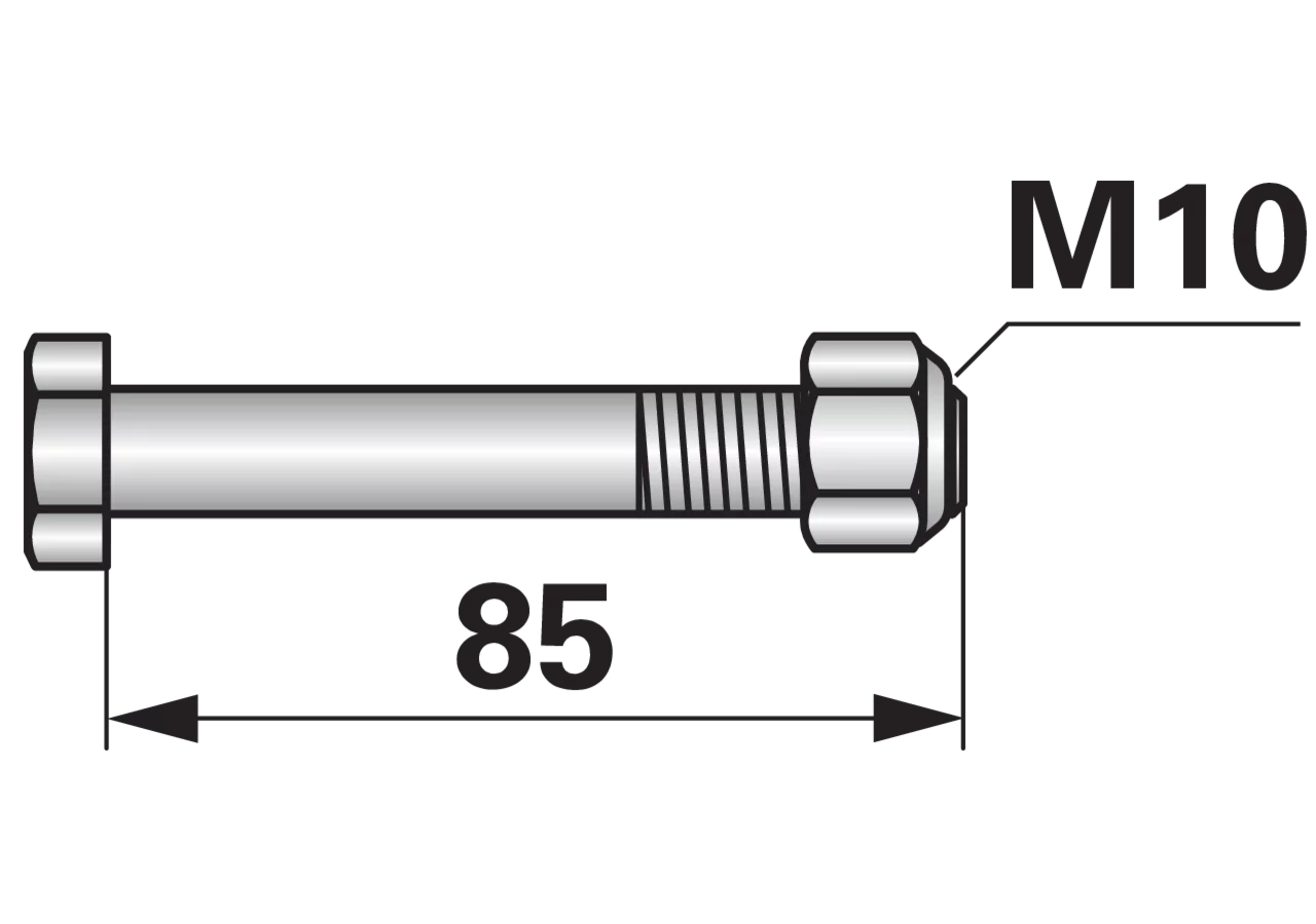 Sechskantschraube M10x1,5x85mm mit Mutter 1 Stück GartenShop24
