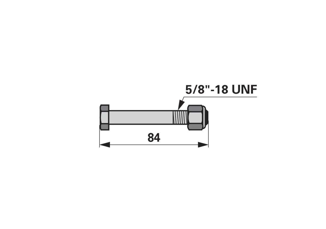Sechskantschraube 5/8 Zoll UNF x 84 mm mit Sicherungsmutter GartenShop24