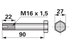 Sechskantschraube M16x1,5x90mm ohne Mutter 1 Stück GartenShop24