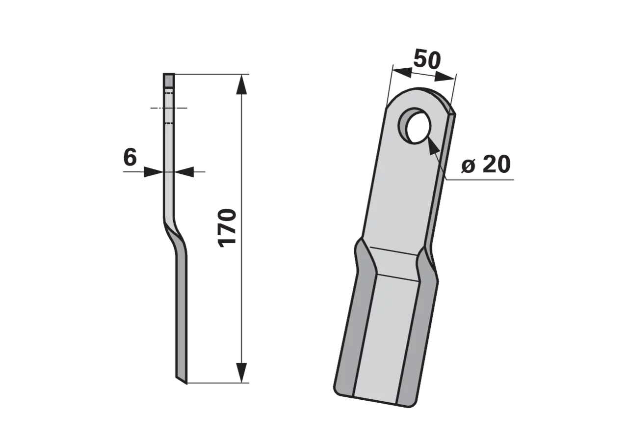 Schlegelmesser 50x6 L=170 Lo 20 GartenShop24