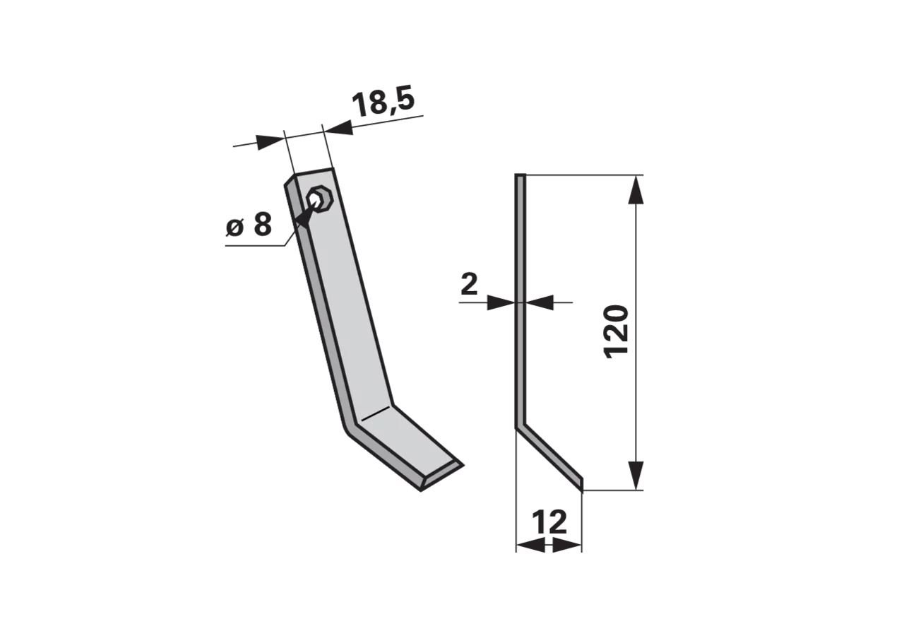 Y-Messer 18 x2 x 120 mm, Loch 8,5 mm GartenShop24
