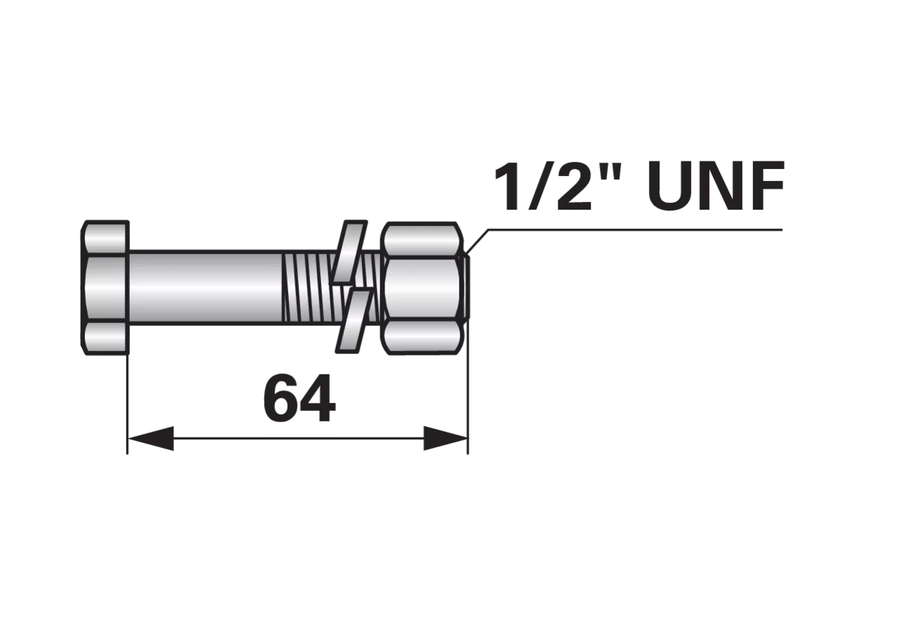 Sechskantschraube 1/2 Zoll UNF x 64mm 1 Stück GartenShop24