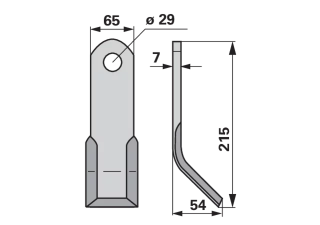 Y-Messer 65 x 7 x 215 mm, Loch 29 mm GartenShop24