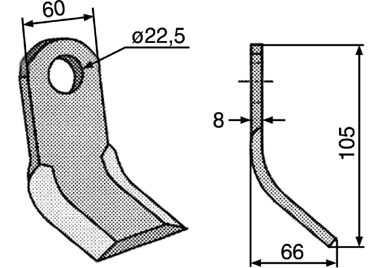 Y - Messer 60x8 L=105 Lo 22,5 GartenShop24
