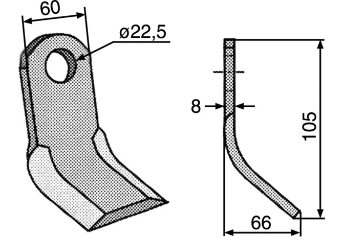 Y - Messer 60x8 L=105 Lo 22,5 GartenShop24