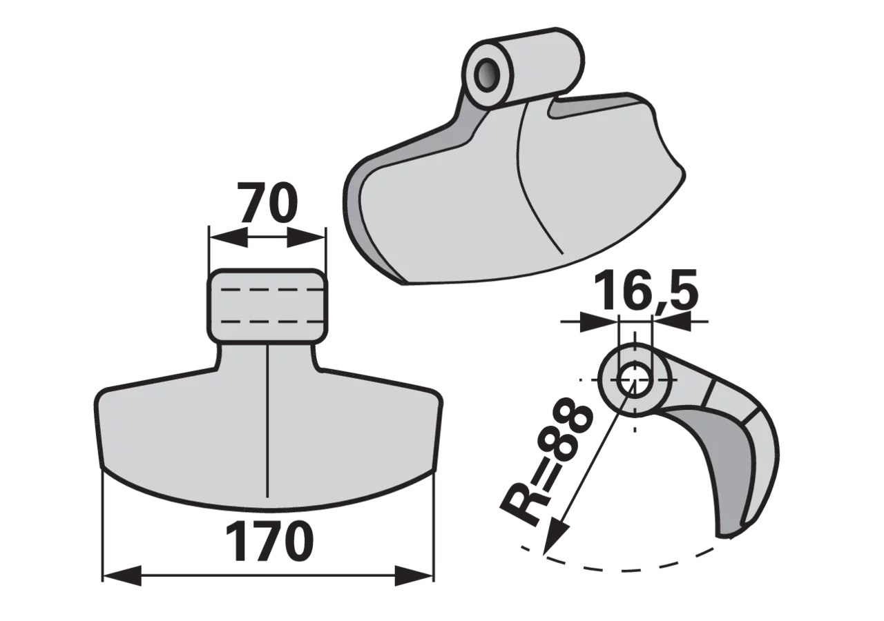 Schlaghammer B=170 H=70 Lo=16,5 bpt