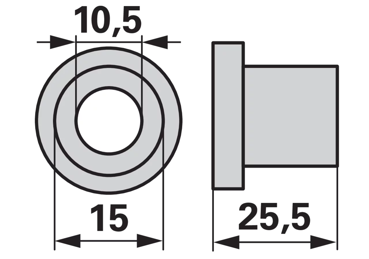 Buchse innen, 10,5 x 15 x 25,5 mm GartenShop24