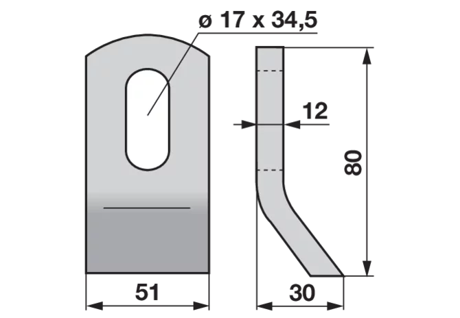 Schlegelmesser – passend für Müthing MU000449 GartenShop24