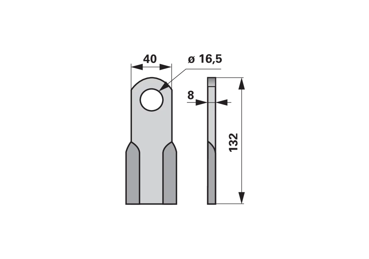 Schlegelmesser 40x8 L=132 Lo 16,5 GartenShop24