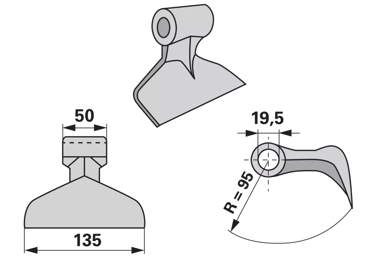 Schlaghammer B = 135 R = 95 Lo = 19,5 GartenShop24
