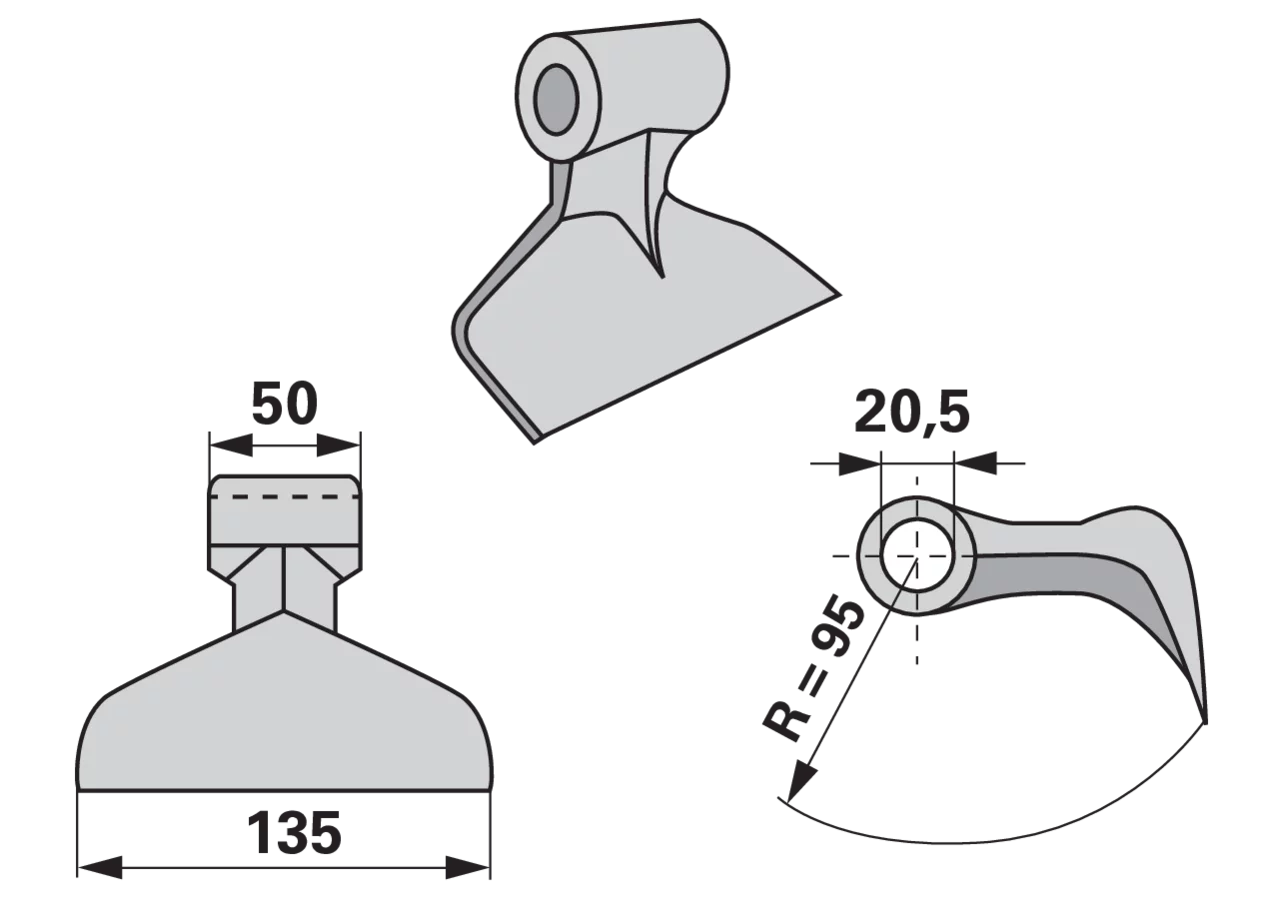 Schlaghammer B = 135 R = 95 Lo = 20,5 GartenShop24