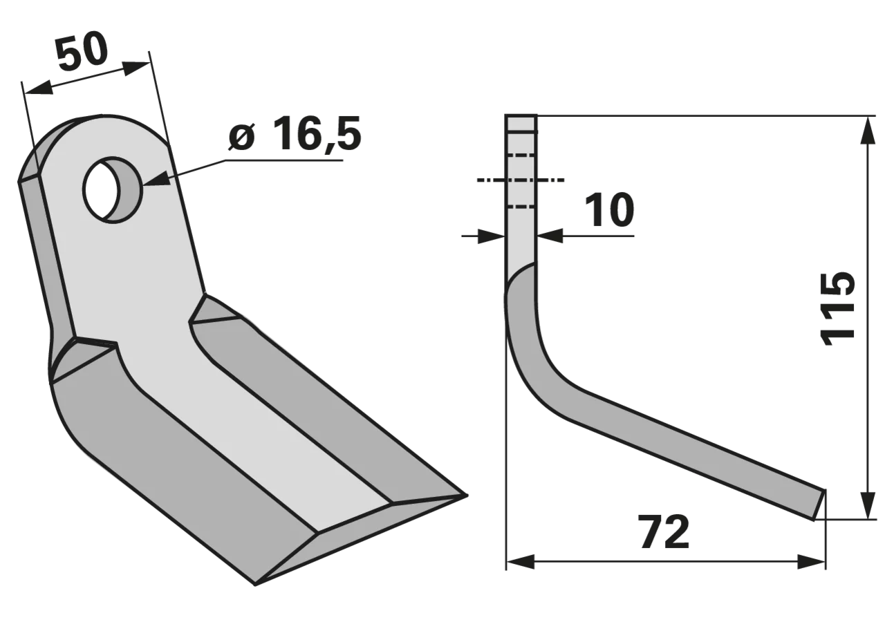 Y-Messer 50 x 10 L = 115 Lo = 16,5 GartenShop24