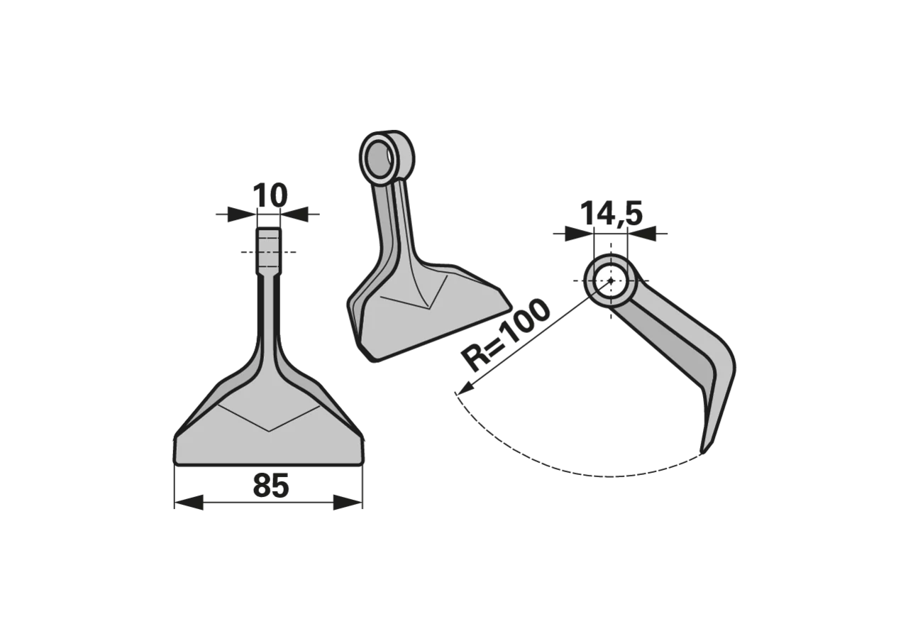 Schlaghammer B = 85 R = 100 Lo = 14,5 GartenShop24