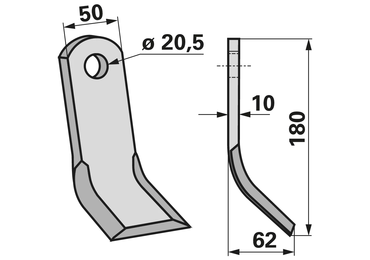 Y-Messer 50 x 10 L = 180 Lo = 20,5 GartenShop24