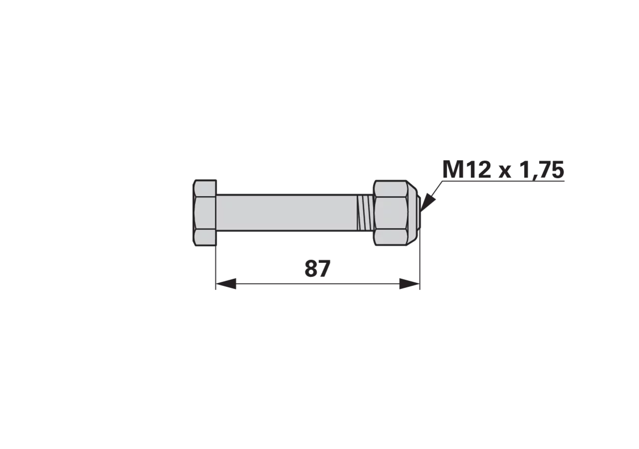 Schraube mit Sicherungsmutter M12x1,75x87 GartenShop24